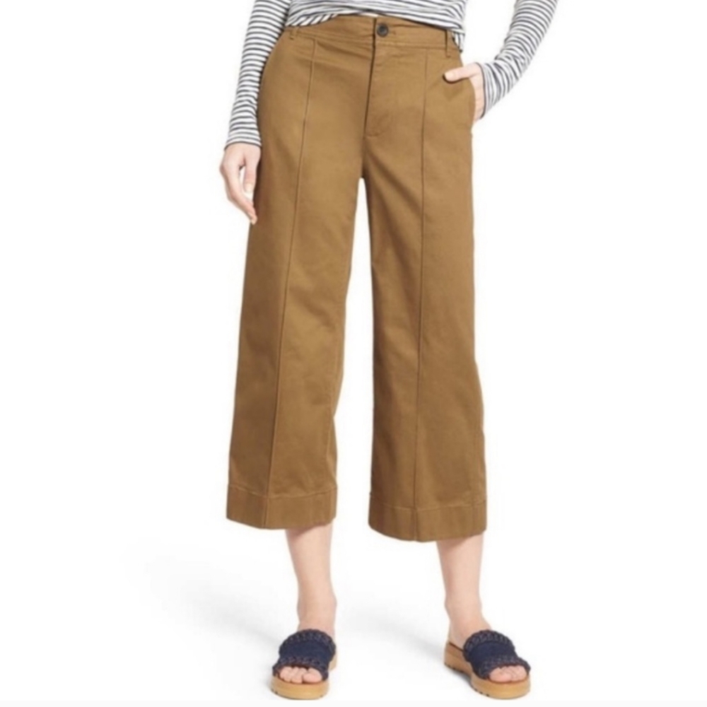 Madewell Langford Crop Wide Leg Pintuck Pants sz 24